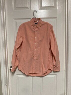 Ralph Lauren Pink Button Front Long Sleeve Shirt size medium Men's